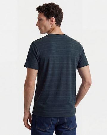 Textured Stripe Crew Neck T-Shirt Long