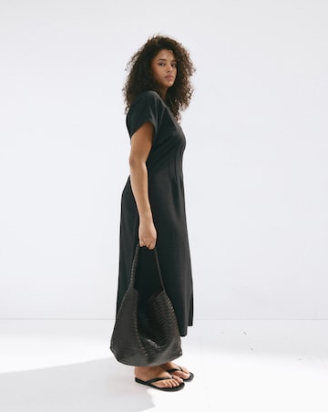 Mango Ruched V-Neck Dress