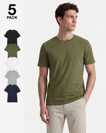 5 Pack Pure Cotton Crew Neck T-Shirts