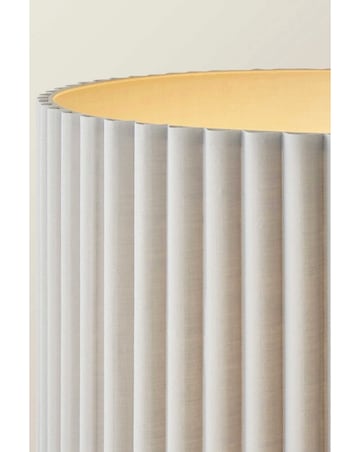 ValueLights Lenny Grey Ribbed Fabric Midi Floor Lamp