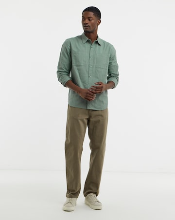 Long Sleeve Double Pocket Linen Shirt