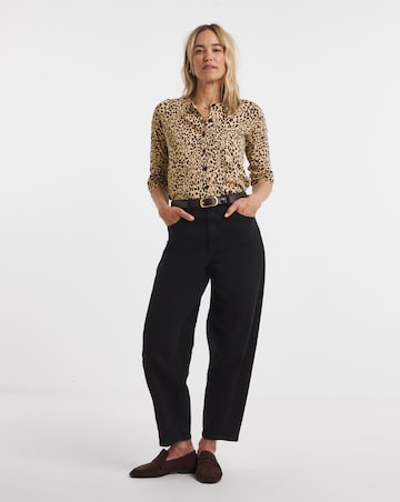 Animal Print Crew Neck Cardigan