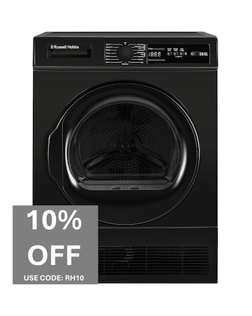 Russell Hobbs RH8CTD111B 8kg Condenser Tumble Dryer Black + Install