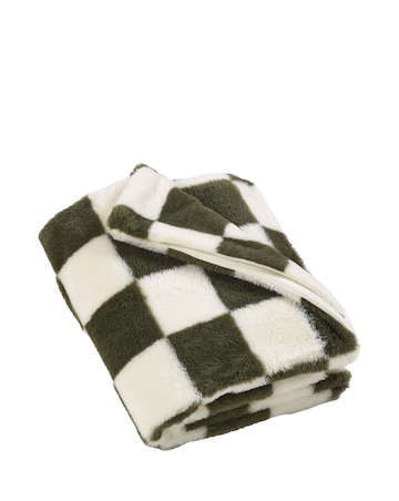 Catherine Lansfield Cosy Soft Checkerboard Throw