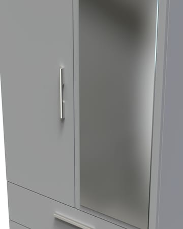 Eider Ready Assembled 2 Door 2 Drawer Mirrored Wardrobe - Kids