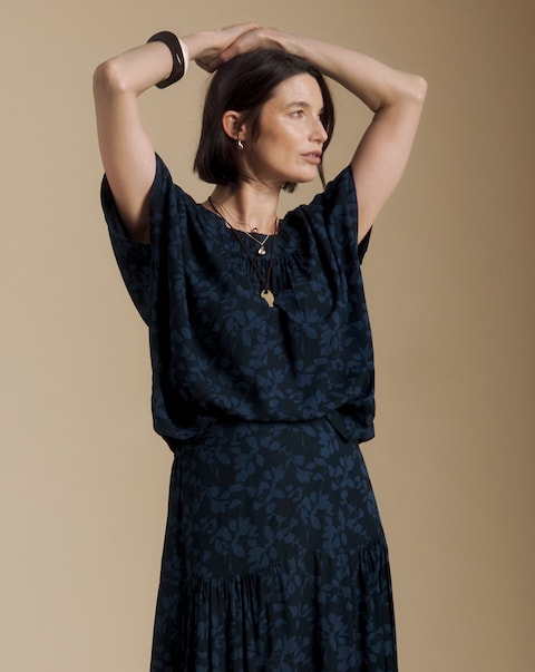 Julipa Petite Gathered Neck Blouse