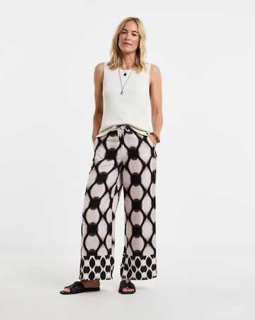 Abstract Herringbone Wide Leg Trouser