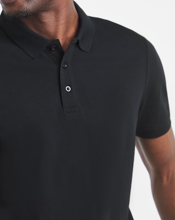 Pure Cotton Pique Polo- Black