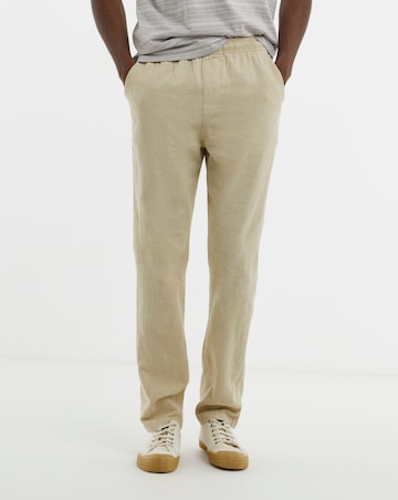 Linen Blend Straight Fit Trouser