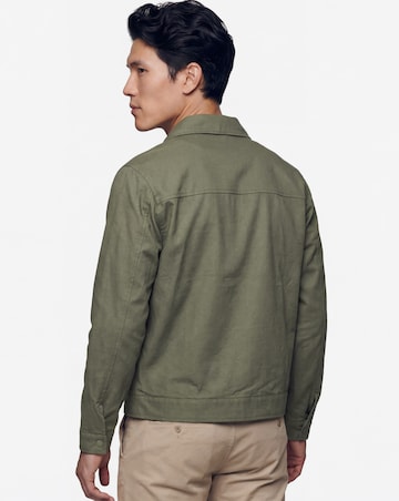 Olive Linen Harrington Jacket