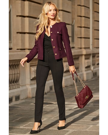 Sosandar Boucle Collarless Jacket