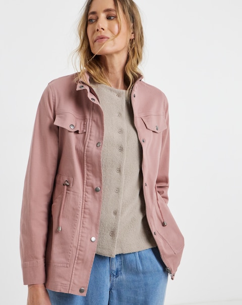 Blush Stretch Utility Jacket