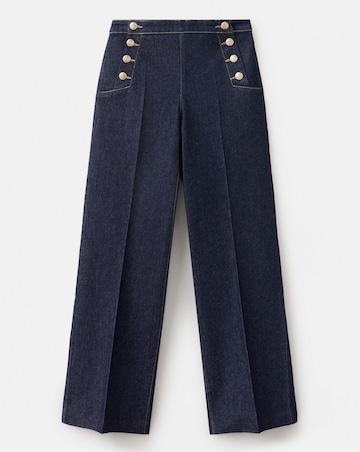 Mango Emily Wide Leg Jean with Side Buttons