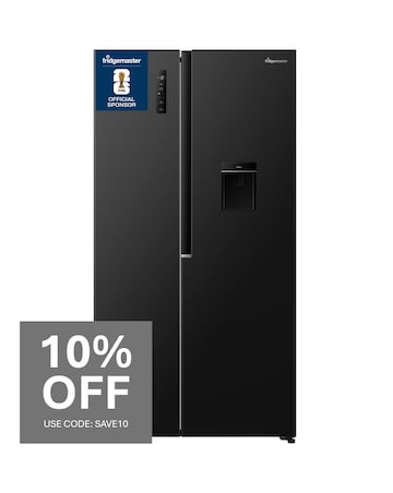 Fridgemaster MS91558DEB Non-Plumbed Total No Frost American Fridge Freezer Black