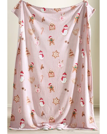 Catherine Lansfield Christmas Gingerbread Striped Throw
