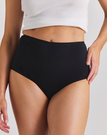 Pretty Secrets (4 Pack) Cotton Full Fit Knickers Black