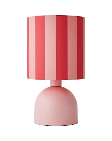 ValueLights Miley Pink Stripe Table Lamp