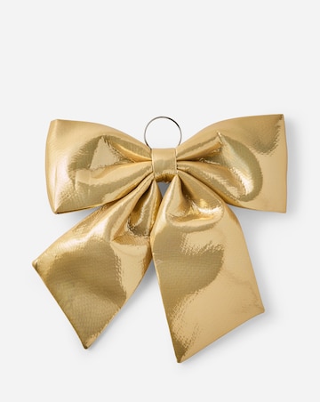 Gold Metallic Bow Tree Topper