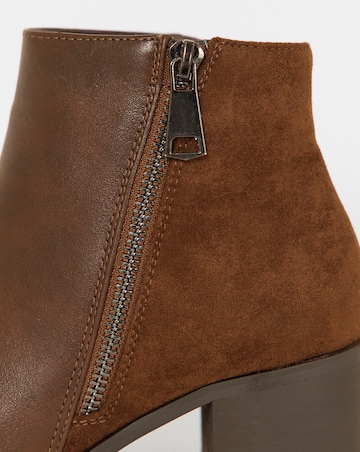 Cushion Walk Side Zip Heeled Shoe Boots - Wide Fit (E)