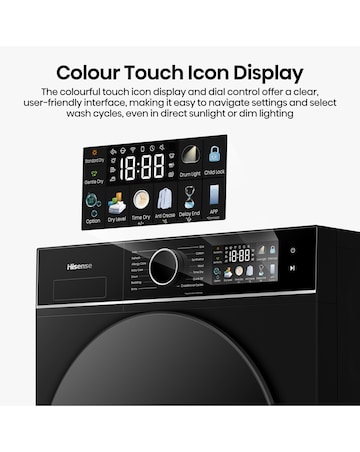 Hisense 3i 9kg KitchenFit Heat Pump Dryer Black