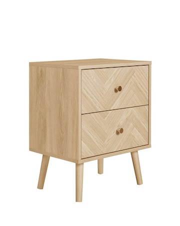 Herringford 2 Drawer Bedside Table