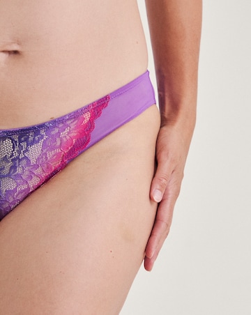 Ann Summers Sexy Lace Planet Two Tone High Waist Brazillian Purple