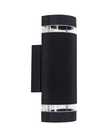 ValueLights Ryston 2 Pack Outdoor IP54 Black Wall Lights - Bulbs Included
