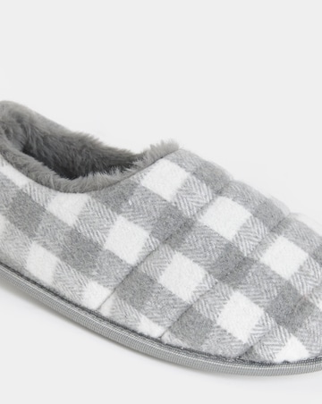 Promise Checkered Full Slippers - Wide Fit (E)