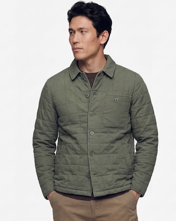 Khaki Cotton Quilted Shacket