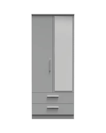 Eider Ready Assembled 2 Door 2 Drawer Mirrored Wardrobe - Kids
