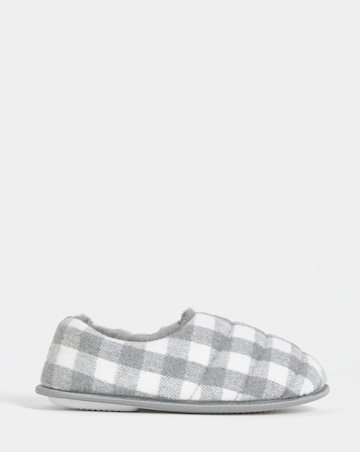 Promise Checkered Full Slippers - Wide Fit (E)