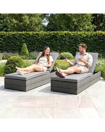 Charles Bentley Rattan Sun Lounger