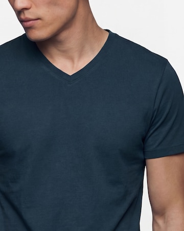 Pure Cotton V-Neck T-Shirt- Navy