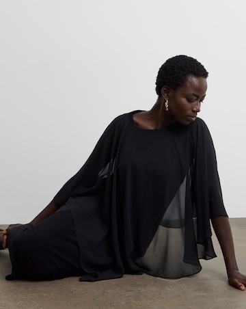 Joanna Hope Cape Midi Dress