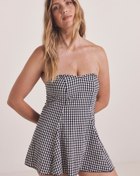 MAGISCULPT Gingham 360 Degree Shaping Swimdress