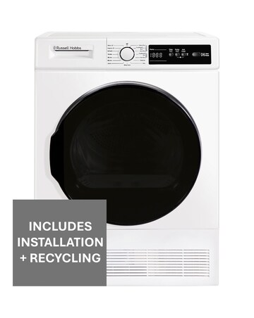 Russell Hobbs RH8CTD111W 8kg Condenser Tumble Dryer White + Install