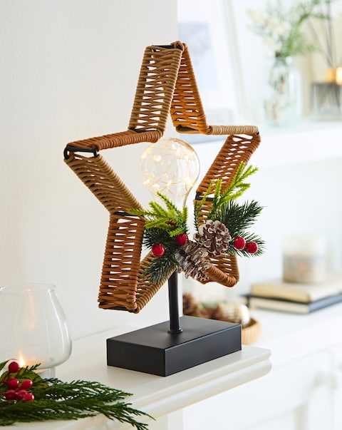Star Wicker Bulb with Floristry Light