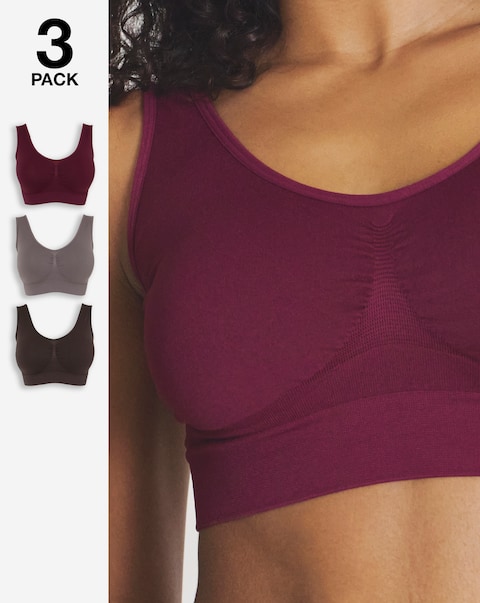 Pretty Secrets (3 Pack) Comfort Tops (Fits A-D) Choc Multi