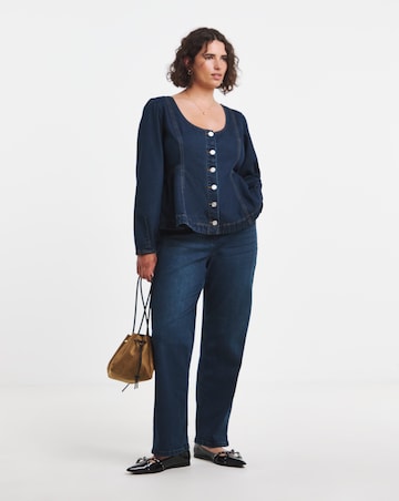 Simply Be Indigo Denim Peplum Top