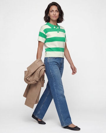 Green Stripe Short Sleeve Jumper