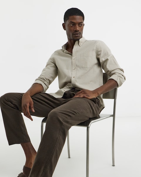 Linen Blend Elasticated Straight Fit Trouser