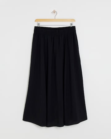 Black Full Hem Textured Volume Maxi Skirt