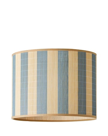 ValueLights Lori Medium Blue Stripe Bamboo Printed Shade 30cm