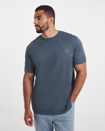 Jack & Jones Short Sleeve Corp Logo Tee - Grey Blue