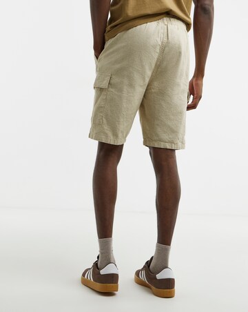 Linen Blend Elasticated Cargo Short