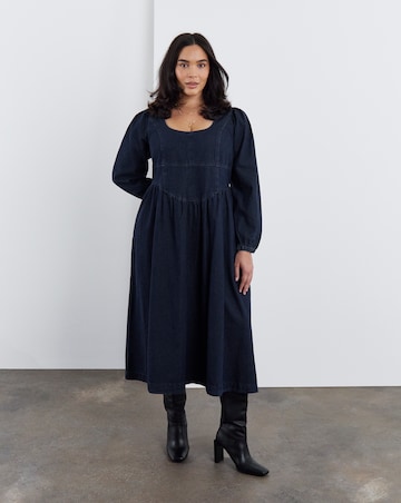 Indigo Denim Midaxi Picnic Dress