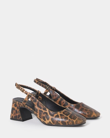 Vivi Block Heel Slingback Shoes - Wide Fit (E)