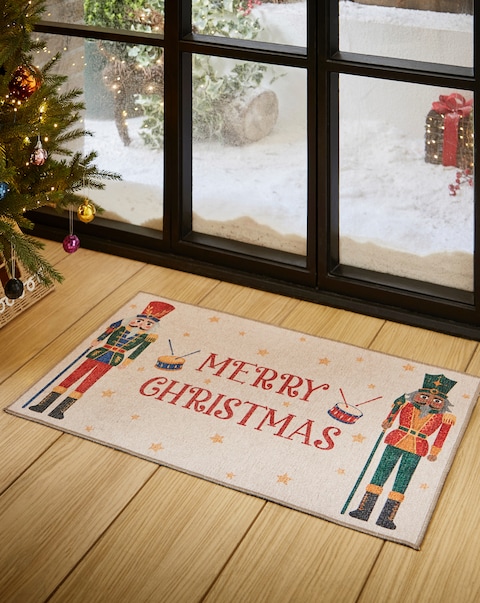 Christmas Nutcracker Washable Large Doormat