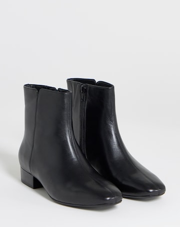 Candice Classic Leather Ankle Boots - Wide Fit (E)