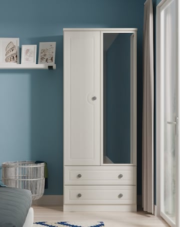 Peregrine Ready Assembled 2 Door 2 Drawer Mirrored Wardrobe - Kids